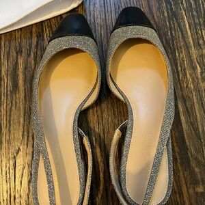 Veronica Beard Elegant Black and Silver Women's Shoes